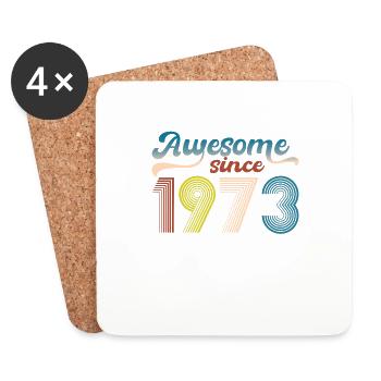 Vintage 1973 Retro Bitrthday Edition Limitée - Dessous de verre (lot de 4) - blanc - Devant
