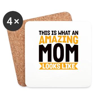 Beste Mama Überhaupt Muttertag Mutter Geschenk - Untersetzer (4er-Set) - Weiß - Vorne