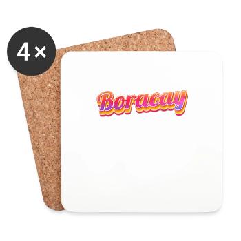Vintage Philippines Vacation Asia Boracay - Coasters (set of 4) - white - Front