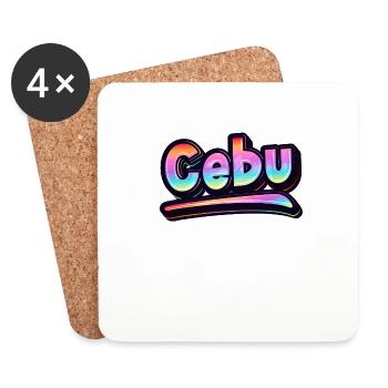 Vintage Philippines Holiday Asia Cebu - Coasters (set of 4) - white - Front
