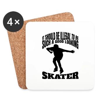 Roller Skating Inliner Skater Gift Inline Skating - Dessous de verre (lot de 4) - blanc - Devant