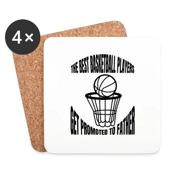 Amateur de basket-ball père basketteur joueur de basket-ball - Dessous de verre (lot de 4) - blanc - Devant