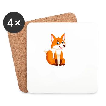 Bin Halt Ein Fuchs - Untersetzer (4er-Set) - Weiß - Vorne