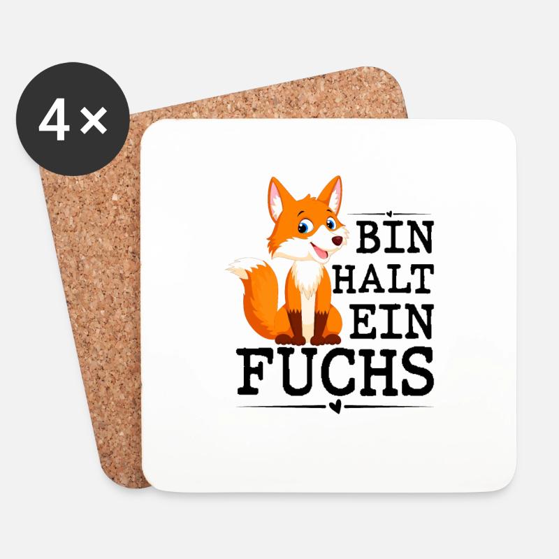 Bin Halt Ein Fuchs - Untersetzer (4er-Set) - Weiß