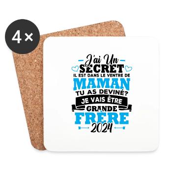 Je vais être grande frère 2024 - Dessous de verre (lot de 4) - blanc - Devant