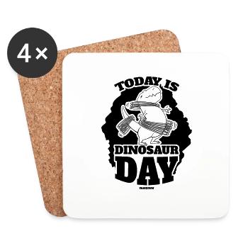 Today Is Dinosaur Day - Untersetzer (4er-Set) - Weiß - Vorne