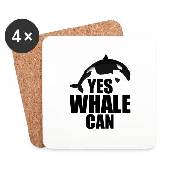 Whale Watcher Saying Whale Fans Humpback Whales - Coasters (set of 4) - white - Front