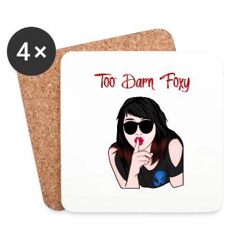 Too Darn Foxy - Black Hair Chick - Coasters (set of 4) - white - Front