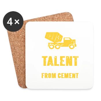 Le plus grand talent qui fabrique du béton à partir de ciment rétro - Dessous de verre (lot de 4) - blanc - Devant