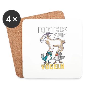 BOCK AUF VÖGELN - Untersetzer (4er-Set) - Weiß - Vorne
