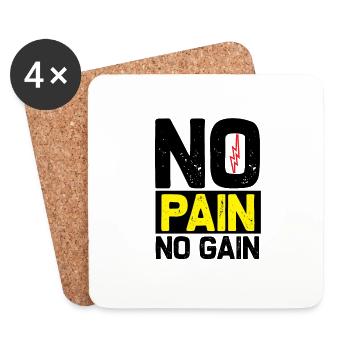 No Pain No Gain - Coasters (set of 4) - white - Front