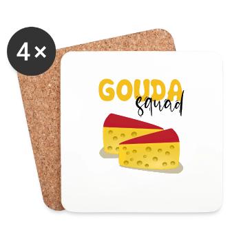 Gouda design for cheese dairy and Gouda cheese - Coasters (set of 4) - white - Front