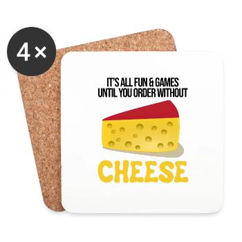 Gouda lovers for smoked Gouda - Coasters (set of 4) - white - Front