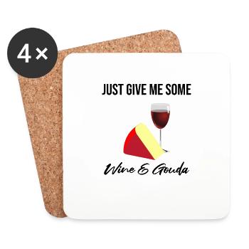Gouda cheese design for Gouda Fnas and Charcuterie - Coasters (set of 4) - white - Front