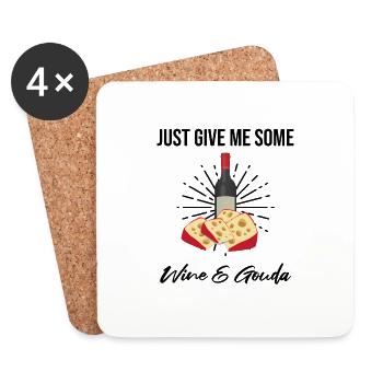 Gouda lovers for smoked Gouda - Coasters (set of 4) - white - Front