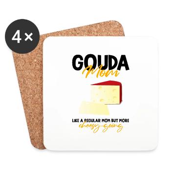 Smoked Gouda design and Gouda gourmet - Coasters (set of 4) - white - Front