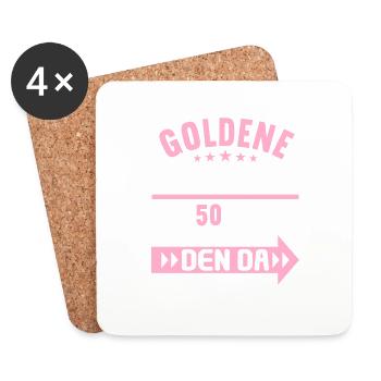 50 verheiratet Goldene Hochzeit 50.Hochzeitstag - Untersetzer (4er-Set) - Weiß - Vorne