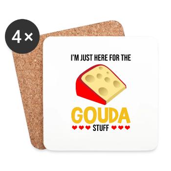 Smoked Gouda design and Gouda gourmet - Coasters (set of 4) - white - Front