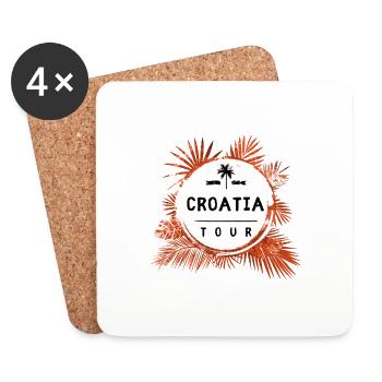 Tour de Croatie coloré - Dessous de verre (lot de 4) - blanc - Devant