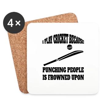 Kricket Team Cricket Spruch Geschenk Kricketfan - Untersetzer (4er-Set) - Weiß - Vorne