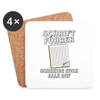 SCHRIFTFÜHRER - Untersetzer (4er-Set) - Weiß - Vorne