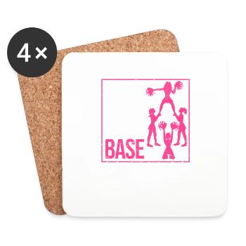 All About That Base Cheerleading Design for Cheer - Coasters (set of 4) - white - Front