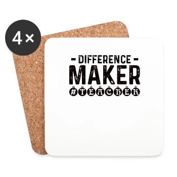 Teacher best teacher gift - Coasters (set of 4) - white - Front
