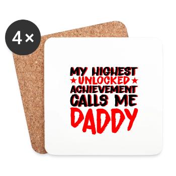 Ma plus haute réussite débloquée m’appelle papa 4 - Dessous de verre (lot de 4) - blanc - Devant