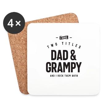 I Have Two Titles Dad & Grampy Funny - Coasters (set of 4) - white - Front