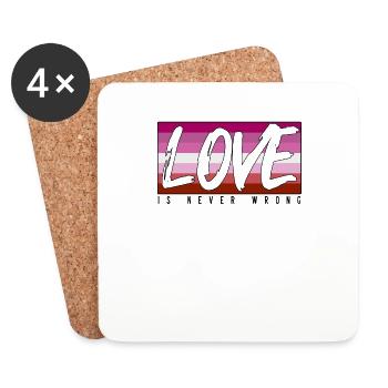 LGBTQ love is never wrong - Coasters (set of 4) - white - Front