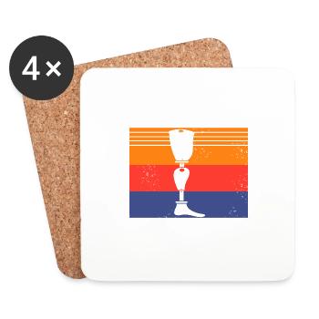 Powered By Prosthesis Retro Prosthetic Leg Designs - Coasters (set of 4) - white - Front