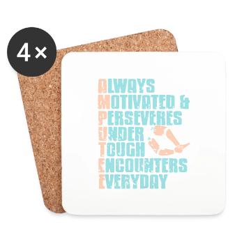 Awesome Meaning Of An AMPUTEE Prosthesis T-Shirt - Coasters (set of 4) - white - Front