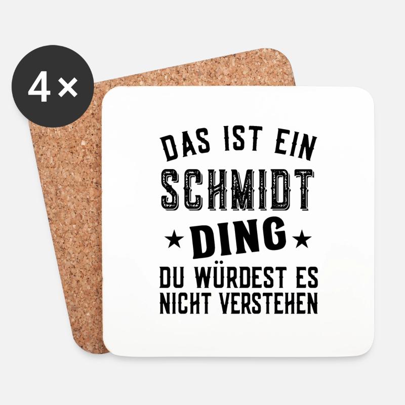 Familie Schmidt - Das ist ein Schmidt Ding - Untersetzer (4er-Set) - Weiß