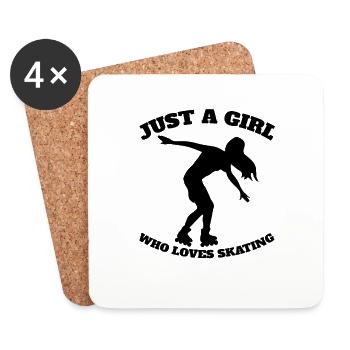 Inline Skating Skater Girls Inline Skating - Coasters (set of 4) - white - Front