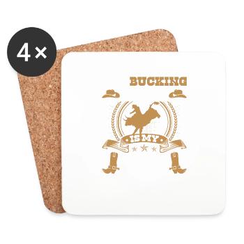 Bull Riding Rodeo Cowboy, Spirit Animal Bull Rider - Untersetzer (4er-Set) - Weiß - Vorne