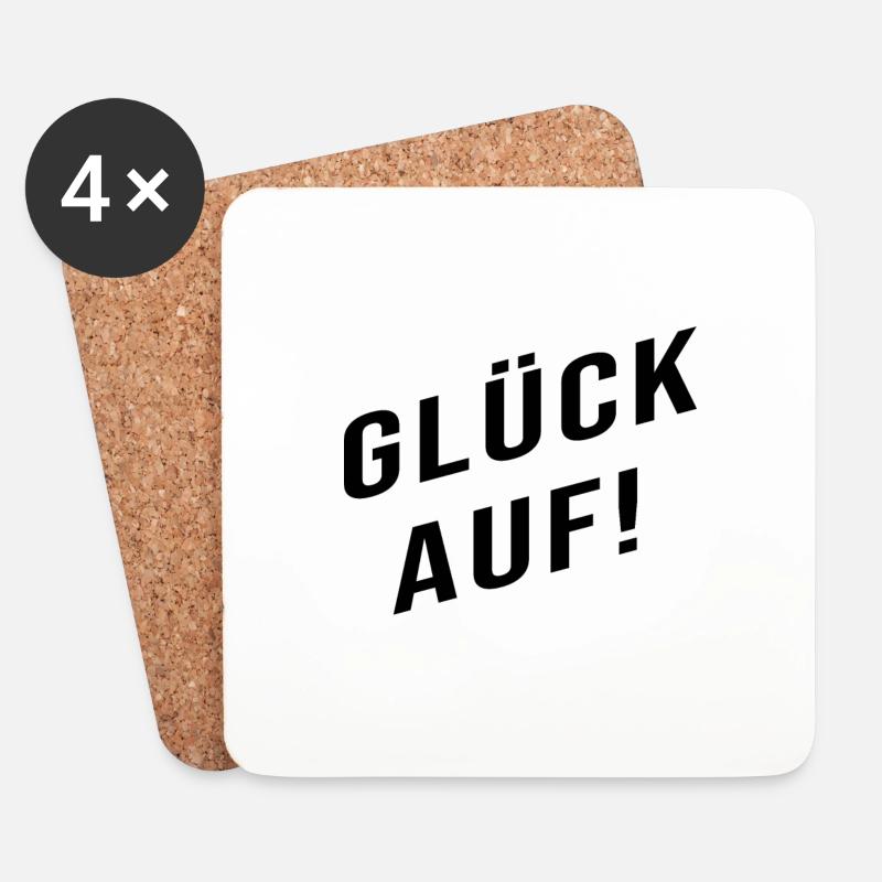 Erzgebirge Gruß Glück Bergbau2 - Untersetzer (4er-Set) - Weiß