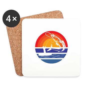 Fishing Fishing Fishing Fishing Fishing Fishing hooks - Coasters (set of 4) - white - Front