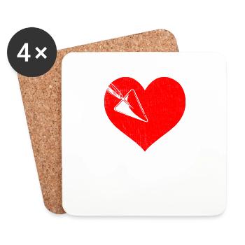 Concrete Finisher Heart Concrete Worker Funny - Coasters (set of 4) - white - Front