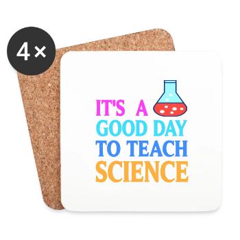 Une bonne journée pour enseigner la science rétro professeur de sciences - Dessous de verre (lot de 4) - blanc - Devant