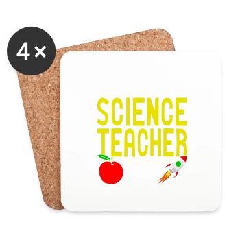 Vivre ce professeur de sciences Vie Professeur rétro - Dessous de verre (lot de 4) - blanc - Devant