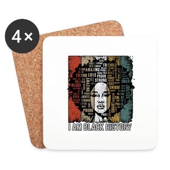 I Am Black History Word Cloud Black History Month - Untersetzer (4er-Set) - Weiß - Vorne