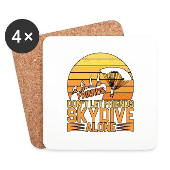 Les amis ne laissent pas les amis sauter seuls - Dessous de verre (lot de 4) - blanc - Devant