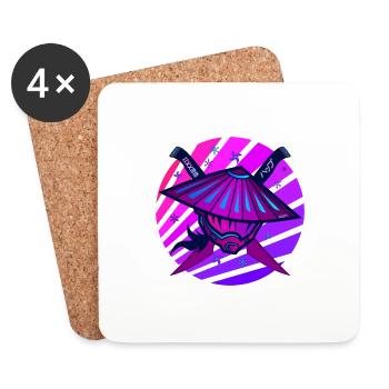 Samurai Monster Schwert violet - Untersetzer (4er-Set) - Weiß - Vorne