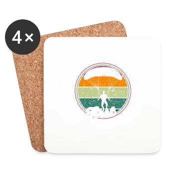 J’ai survécu à mon premier saut en parachute - Dessous de verre (lot de 4) - blanc - Devant