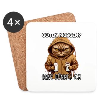 Kaffee Morgenmuffel Mitarbeiter Spruch Kaffee & - Untersetzer (4er-Set) - Weiß - Vorne