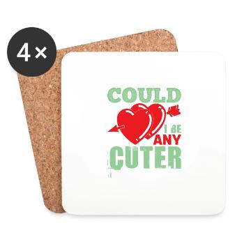 COULD I BE ANY CUTER HEART - Coasters (set of 4) - white - Front