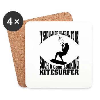 Kitesurfer Geschenk Windsurfer Surfen Windsurfing - Untersetzer (4er-Set) - Weiß - Vorne