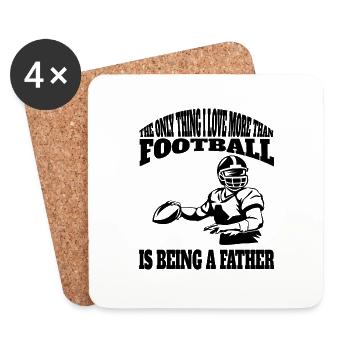 Football Fan Papa Football Coach American Football - Coasters (set of 4) - white - Front