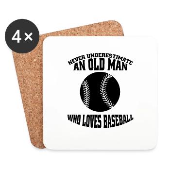 Baseball Geschenk Baseballspiel Baseballliebhaber - Untersetzer (4er-Set) - Weiß - Vorne