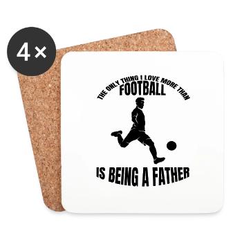 Football coach dad football father football player - Coasters (set of 4) - white - Front